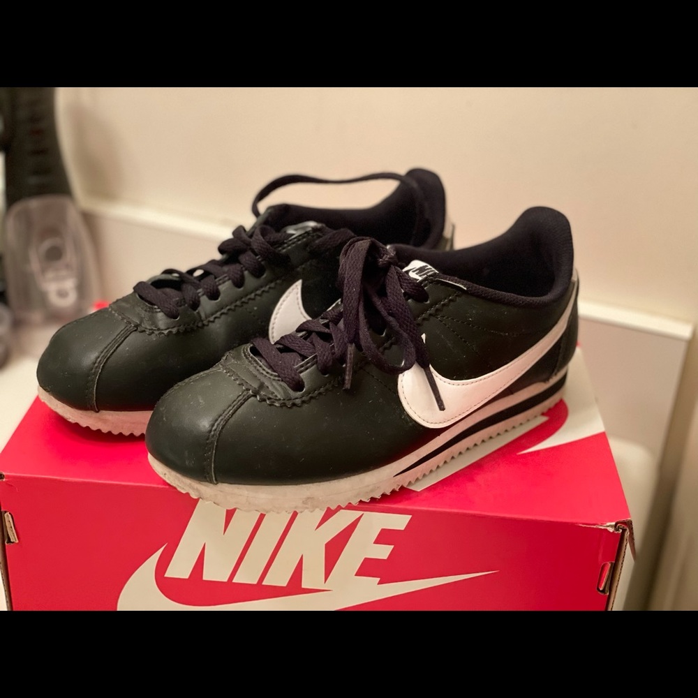 Nike Cortez black and white shoes